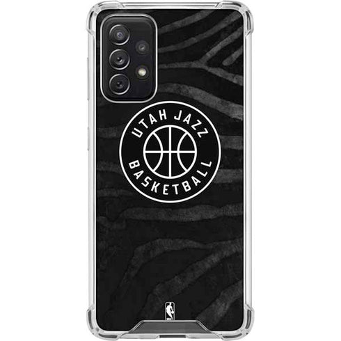 NBA Utah Jazz Black Animal Print Galaxy A72 5G Clear Case